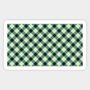 Green and Yellow Plaid Pattern Magnet